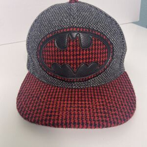 Concept One DC Comics Batman Herringbone Flat Bill Cap Hat OSFM